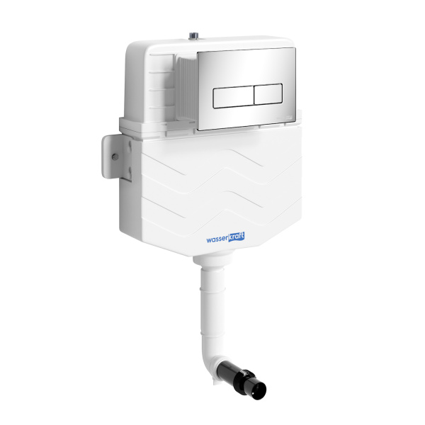 Бачок скрытого монтажа WasserKRAFT Aller 10TLT.031.ME.CH03 с кнопкой, хром фото