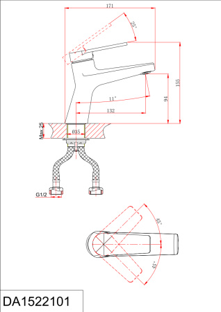 Смеситель для раковины D&K Bayern.Furth DA1522101 хром фото