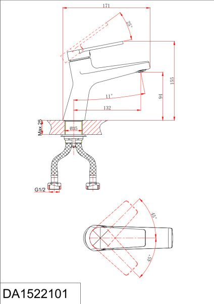 Смеситель для раковины D&K Bayern.Furth DA1522101 хром фото
