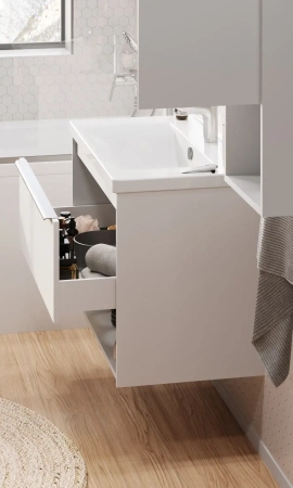 Тумба под раковину Акватон Хоуп 80 1A287301HP2B0 белая матовая фото