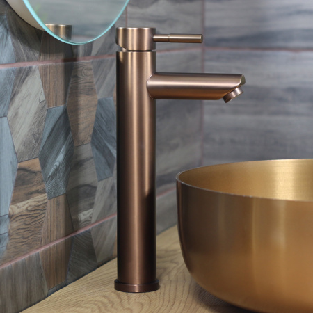 Высокий смеситель для раковины Melana Tondo MELANA-F610102PVD-Br фото