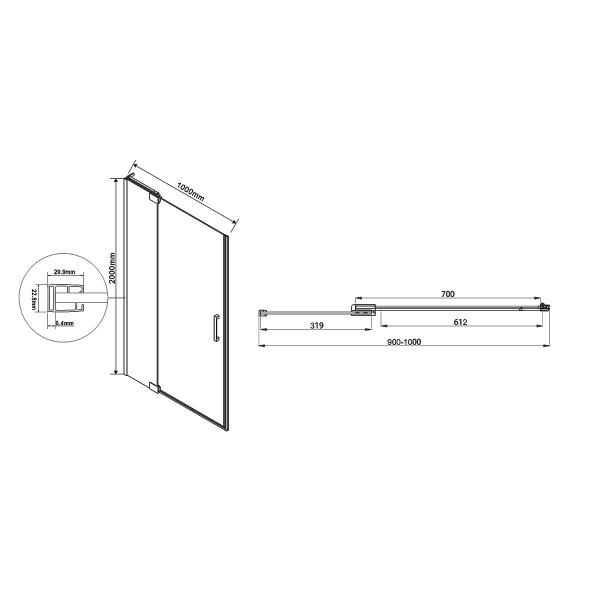 Душевая дверь Vincea Extra VDP-1E9010CL 90 см фото