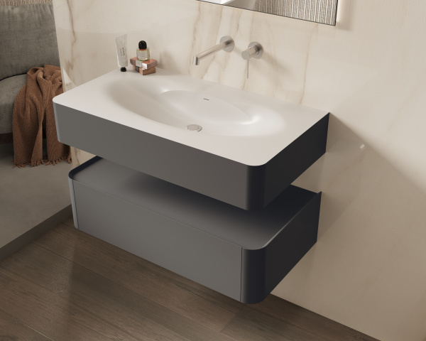 Тумба под раковину Vincea Caprice 100 VMC-4CA100MG серая матовая фото