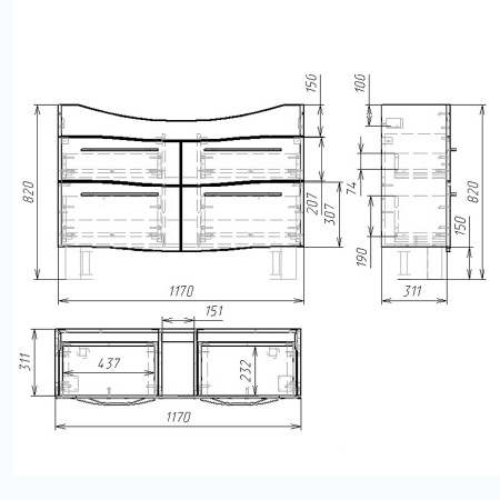 Тумба с раковиной Alvaro Banos Carino maximo 120 8402.1500 фото