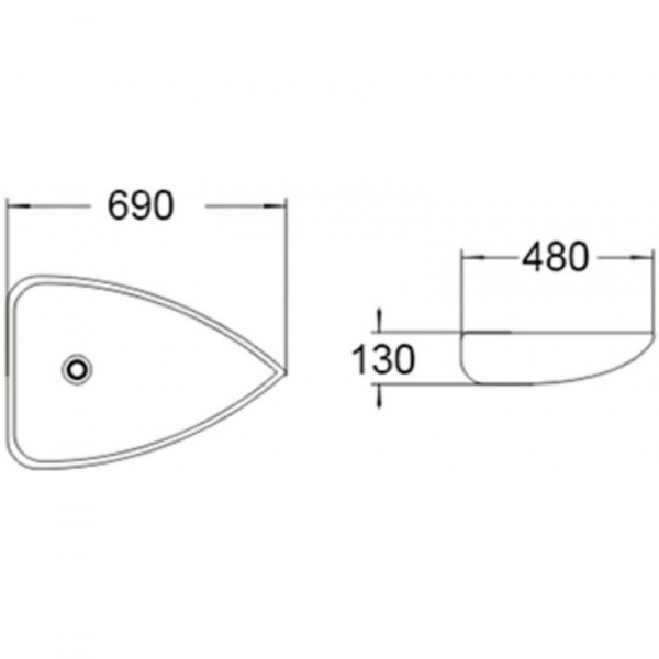 Накладная раковина SantiLine SL-1033 69x48 фото