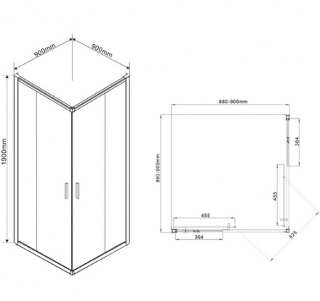 Душевой уголок Vincea Garda VSS-1G900CH фото