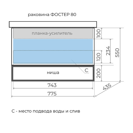 Тумба с раковиной Style Line Мальта 80 ЛС-00002293 рускеала фото