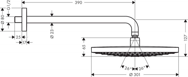 Верхний тропический душ Hansgrohe Raindance Select S300 2jet 27378000 фото