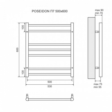 Полотенцесушитель водяной Lemark Poseidon LM42607 50x60 фото