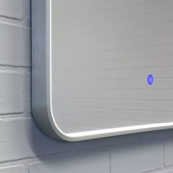 Зеркало с подсветкой LED IC-подсветка холодный свет, сенсорное Comforty Ситара-80 00-00020723 серебрянное матовое фото