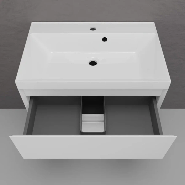 Тумба подвесная под раковину Style Line Манхэттен 70 ЛС-00002362 белая матовая фото