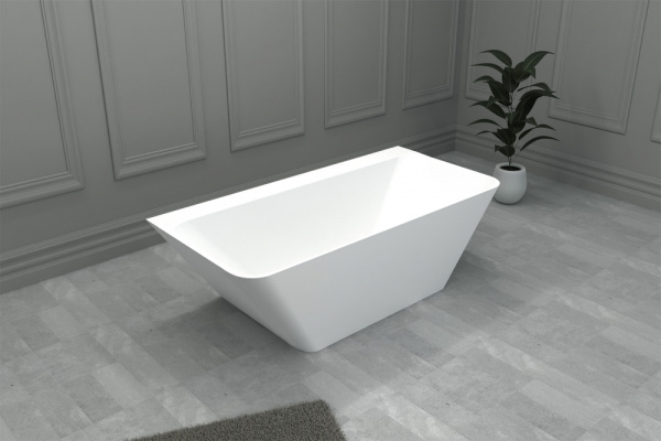 Ванна из искусственого камня Abber Stein AS9619 180x85 белая матовая фото