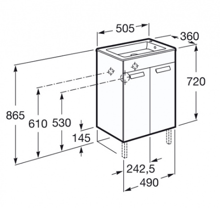 Тумба с раковиной Roca Debba ZRU9302710 50 см белый фото