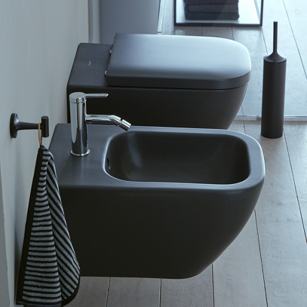 Биде подвесное Duravit Happy D.2 Plus 2258151300 антрацит матовый фото