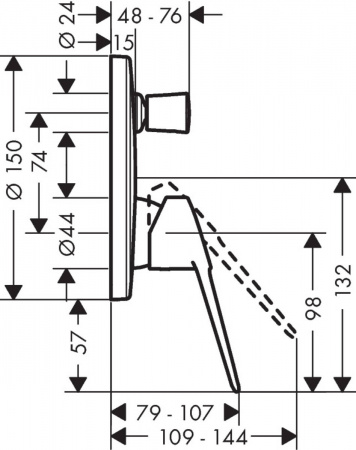 Смеситель для ванны и душа Hansgrohe Novus Loop 71345000 фото