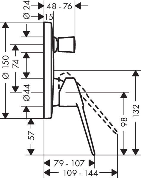 Смеситель для ванны и душа Hansgrohe Novus Loop 71345000 фото