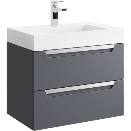 Тумба с раковиной Aqwella 5 Stars Cube CUB0107GR 70 см серая фото