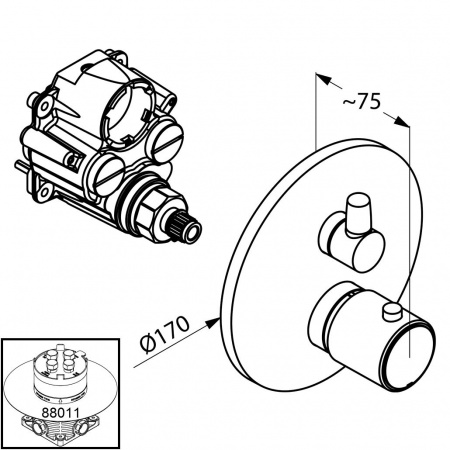 Термостат для душа встраиваемый Kludi Zenta 388350545 фото