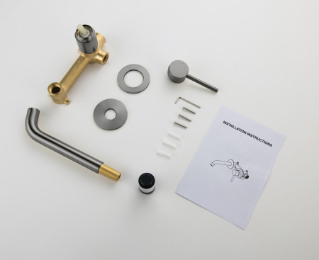 Настенный смеситель для раковины Timo Saona 2372/18SM Черное золото фото