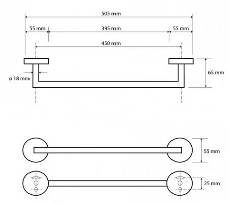 Полотенцедержатель Bemeta Dark 104204020 50 см фото