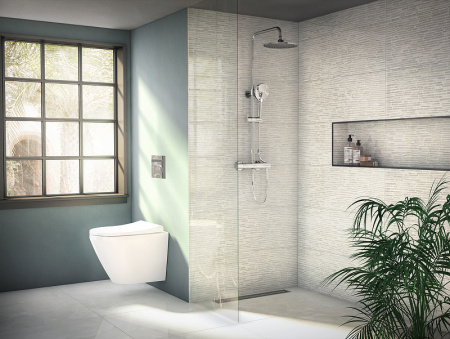 Душевая система Vitra Aquaheat A47200EXP с термостатом Хром фото