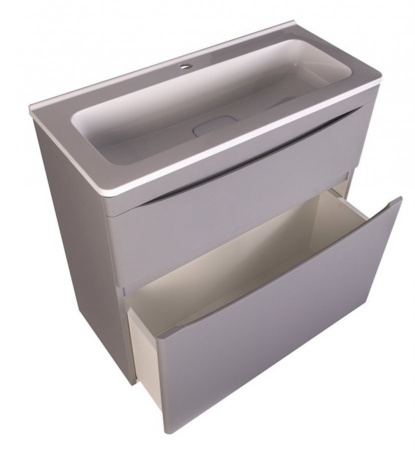 Тумба под раковину Style Line Бергамо мини 90 СС-00002362 серая фото