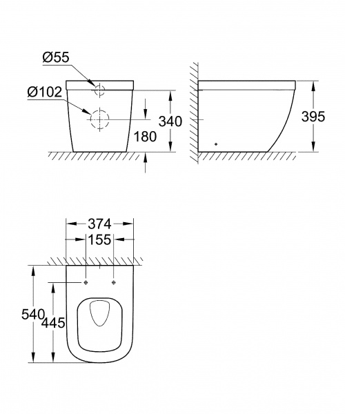 Унитаз приставной Grohe Euro Ceramic 39339000 фото