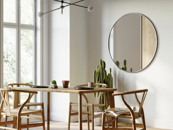 Зеркало в тонкой раме Art-Zerkalo Ala L Silver SM003SL 90x90 серебро фото