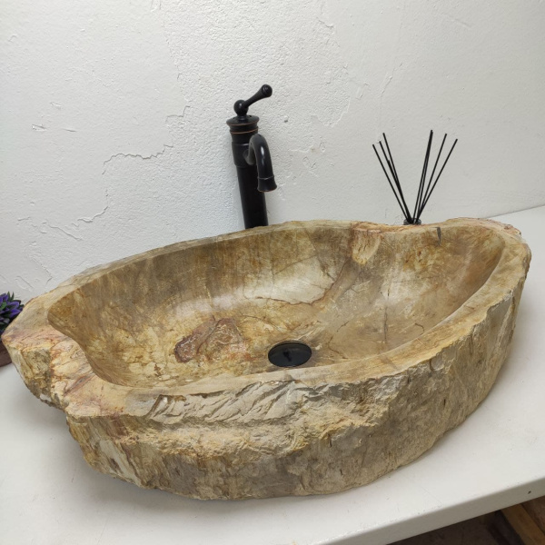 Накладная раковина из окаменелого дерева Fossil Basin OD-01216 (76*46*15) фото