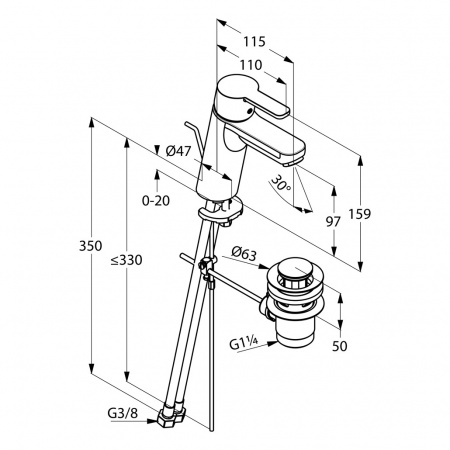 Смеситель для раковины Kludi Logo Neo 372900575 фото