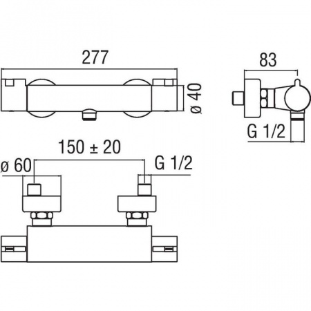 Термостат для душа Nobili ABC (AB87030CR) фото