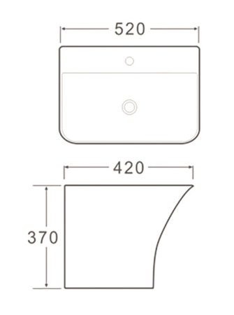 Раковина-моноблок подвесная SantiLine SL-4021 50x45 фото