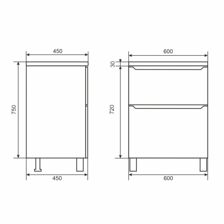 Тумба под раковину напольная Uperwood Tanos 60 291120331 черная матовая фото