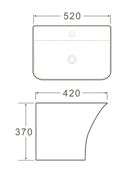 Раковина-моноблок подвесная SantiLine SL-4021 50x45 фото