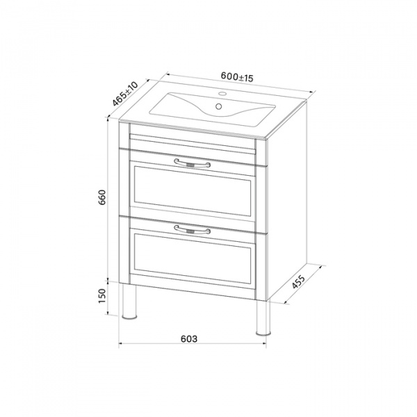 Тумба с раковиной Iddis Oxford OXF60W0i95K 60 см фото