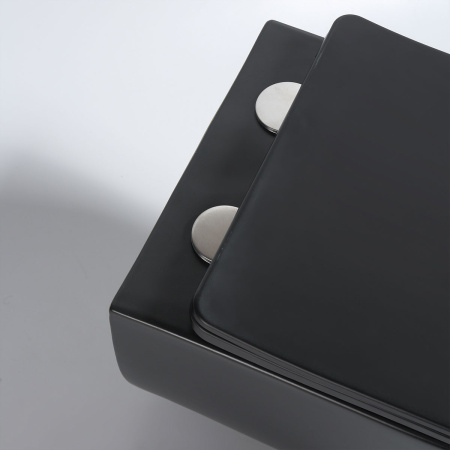 Подвесной унитаз безободковый Vincea Evo VT1-34SMB с сиденьем фото