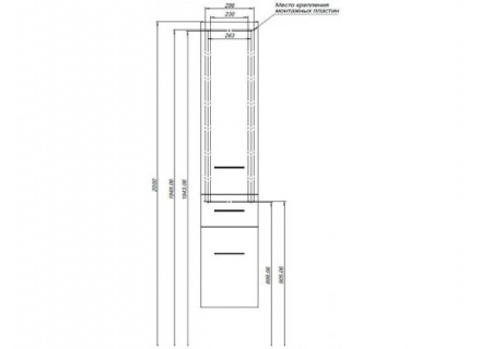 Шкаф-пенал для ванной Aquanet Порто 35 00195732 фото