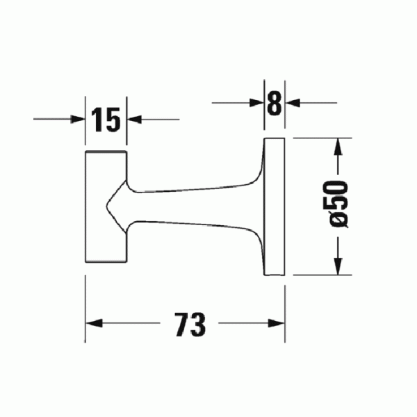 Крючок для ванной одинарный Duravit Starck T 0099294600 черный матовый фото