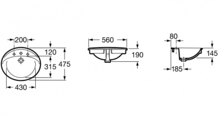 Раковина встраиваемая Roca Aloa 327865000 56 см фото