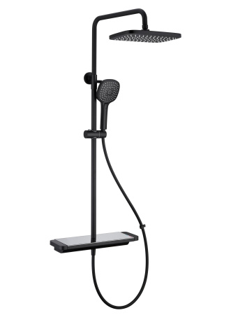 Душевая стойка с тропическим душем Savol SK-H3145H черная матовая фото