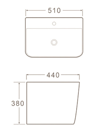 Раковина-моноблок подвесная SantiLine SL-4023 51x44 фото