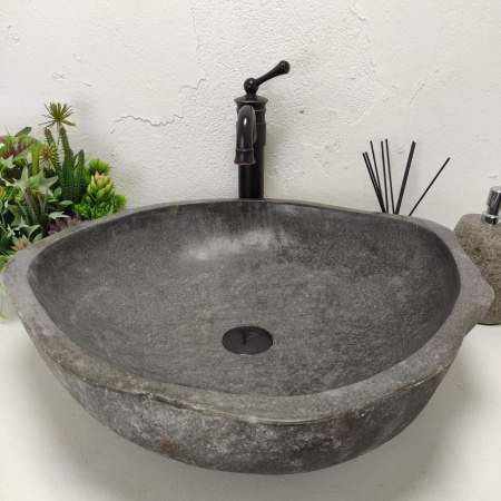 Накладная раковина из речного камня RS01482 (57*53*15)C10 фото