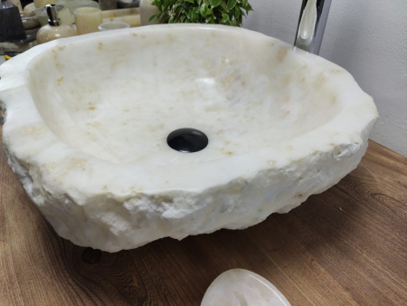 Накладная раковина из оникса Erozy White EO-01011 (45*44*15) фото