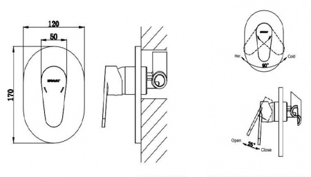 Смеситель для душа Bravat Eler FB848238CP-RUS фото