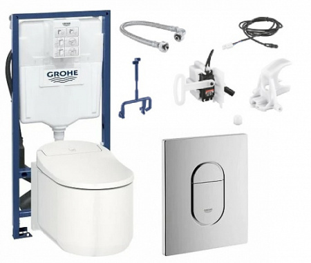 Комплект Grohe Sensia Arena 118922 подвесной унитаз с биде + инсталляция + кнопка фото