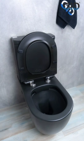 Унитаз напольный с бачком Gid Tr2177BM черный матовый фото