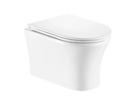 Подвесной унитаз безободковый Gid Tr2101 с сиденьем фото