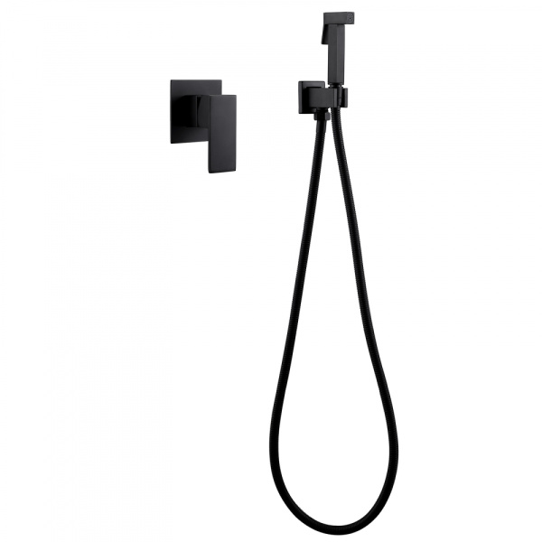 Гигиенический душ со смесителем Abber Daheim AF8225B черный матовый фото