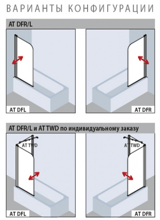 Шторка для ванны распашная Kermi Atea AT DFL 07515VAK L прозрачное стекло фото