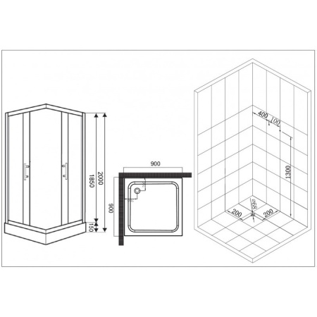 Душевой уголок Esbano ESD-8024 90x90 фото